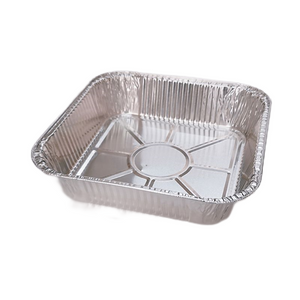 Casseroles carrées de qualité alimentaire en papier d'aluminium 8X8 avec couvercles