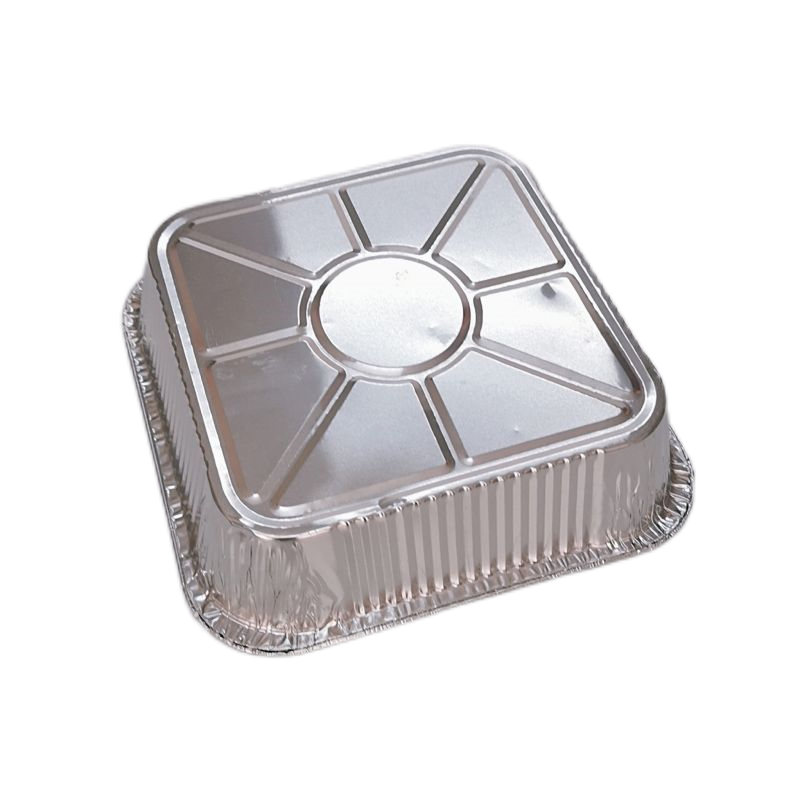 Casseroles carrées de qualité alimentaire en papier d'aluminium 8X8 avec couvercles