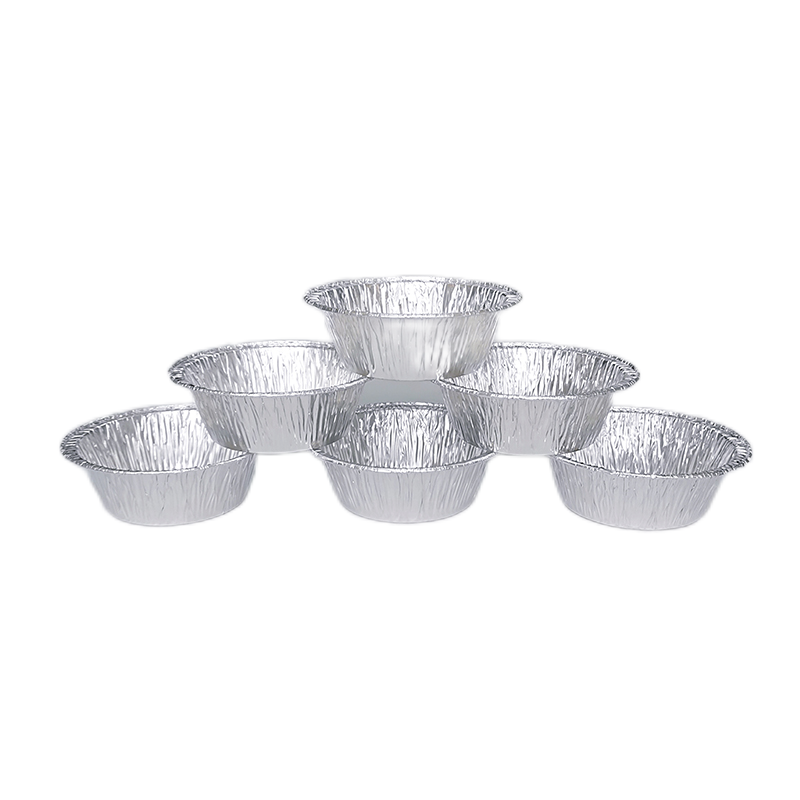 Petit récipient rond de papier d'aluminium de tasse à tarte aux oeufs de 4,3 pouces