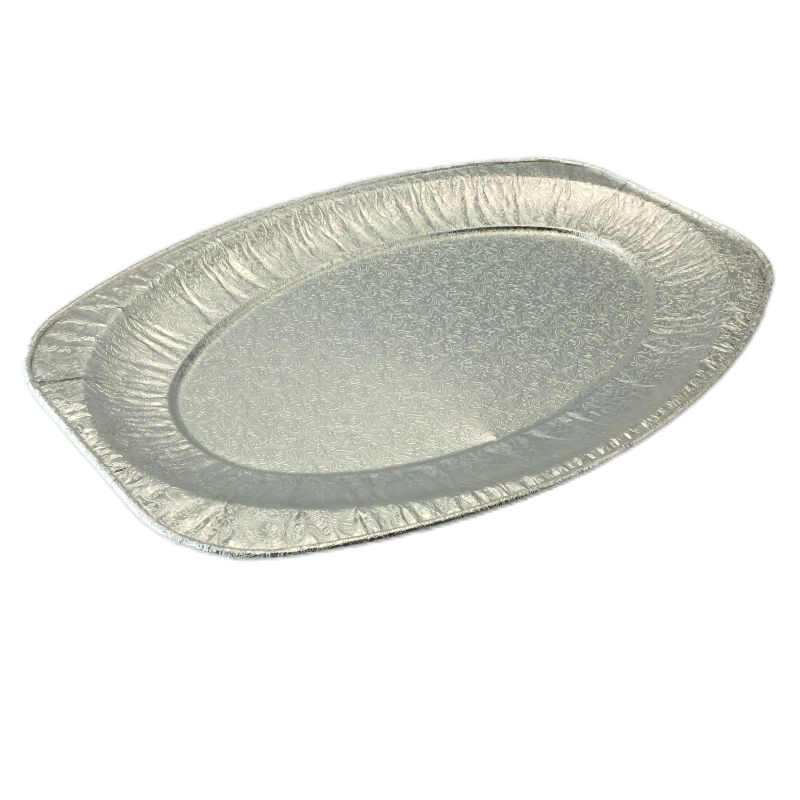 Plat de poisson jetable ovale moyen de papier d'aluminium de casseroles de papier d'aluminium