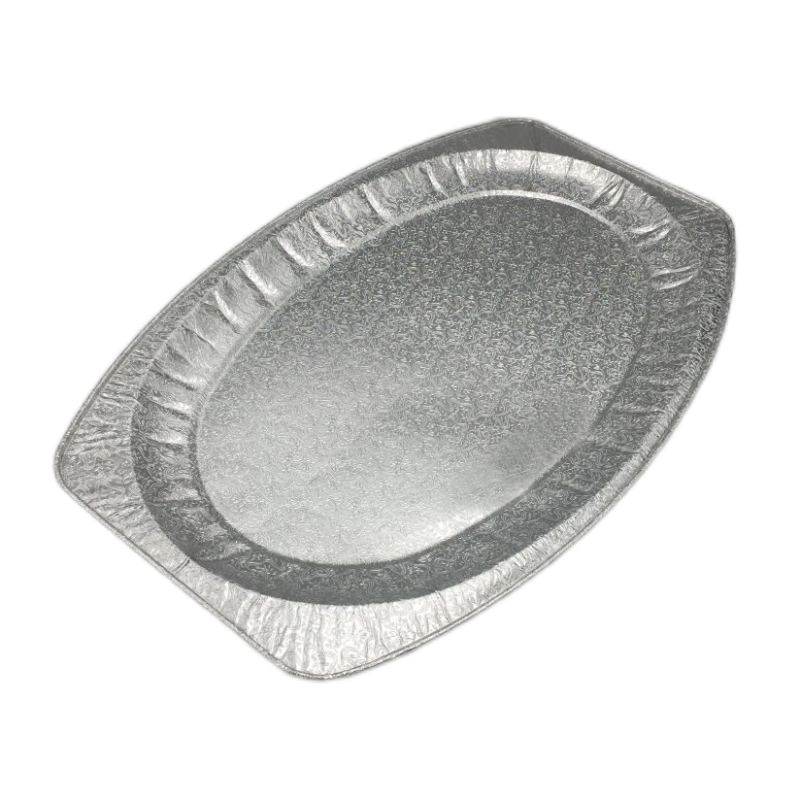 Plateau de poisson ovale jetable en papier d'aluminium extra large