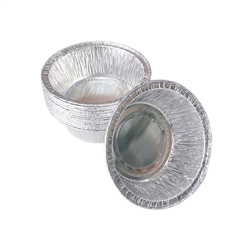 Petit récipient rond de papier d'aluminium de tasse à tarte aux oeufs de 4,3 pouces