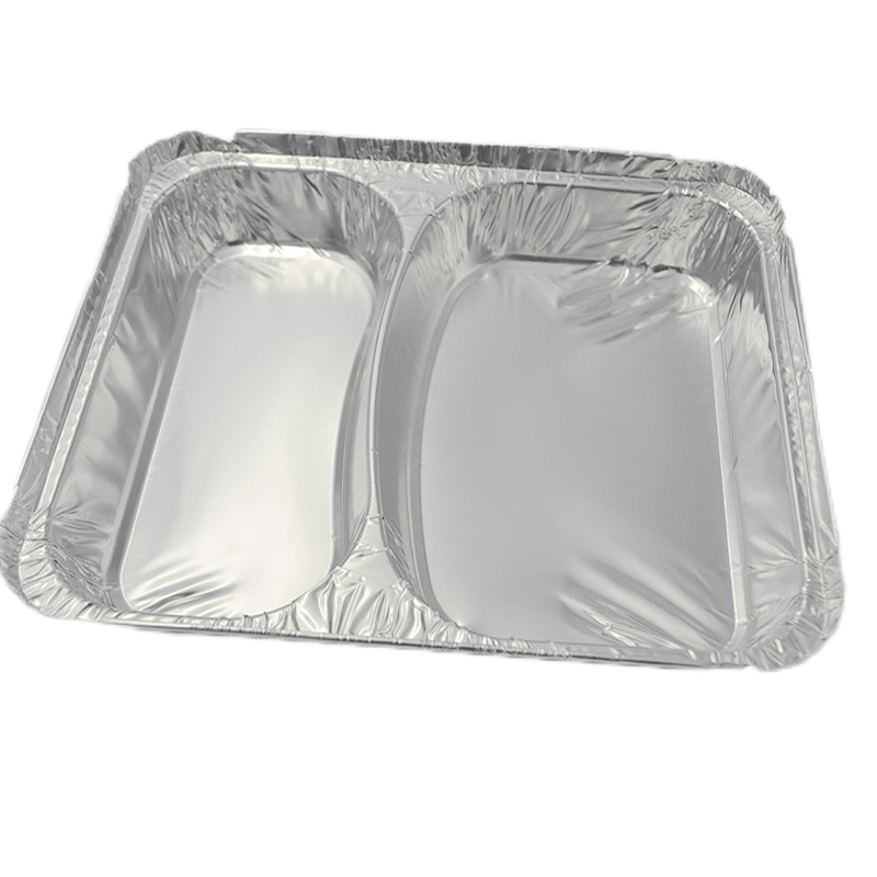 Casserole jetable rectangulaire de papier d'aluminium du compartiment 800ml 2