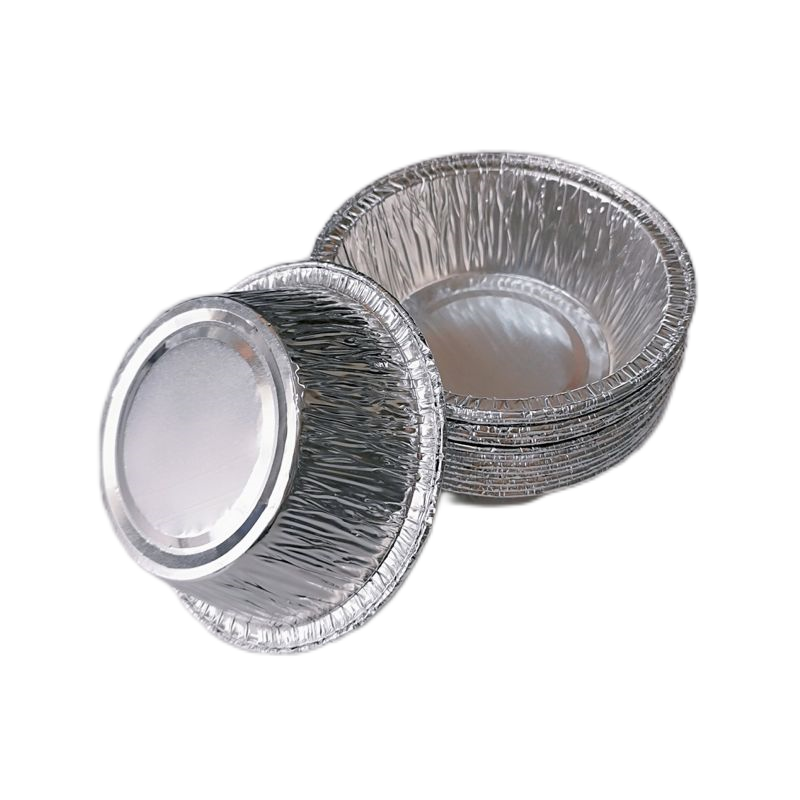 Petit récipient rond de papier d'aluminium de tasse à tarte aux oeufs de 4,3 pouces