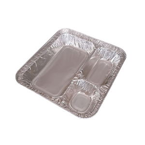 Contauteurs en aluminium jetable à 3 compartiments avec couvercles correspondants