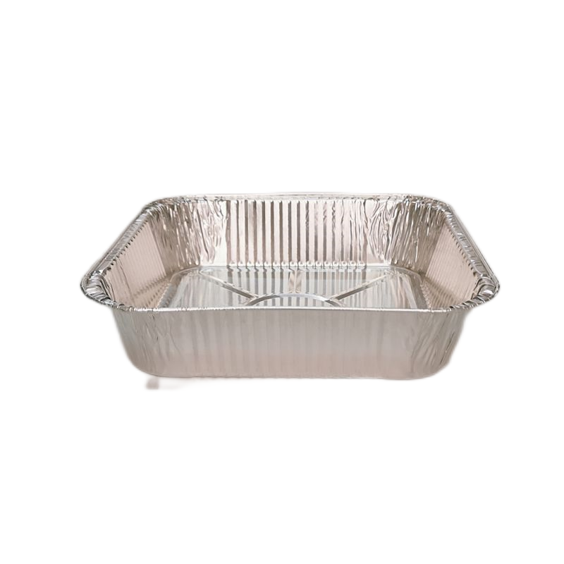 Casseroles carrées de qualité alimentaire en papier d'aluminium 8X8 avec couvercles