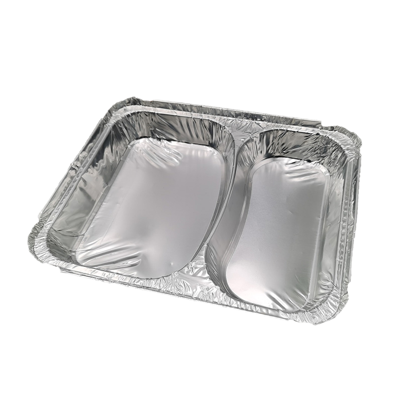 Casserole jetable rectangulaire de papier d'aluminium du compartiment 800ml 2