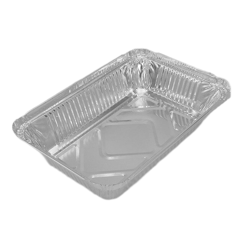 Petite plaque de cuisson rectangulaire recouverte de papier d'aluminium de 750 ml