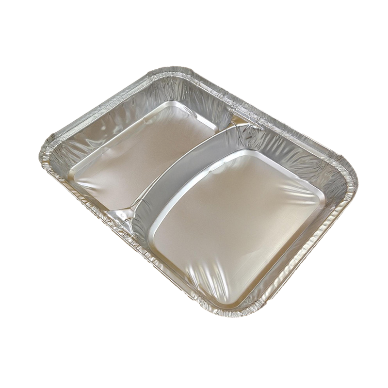 Casserole jetable rectangulaire de papier d'aluminium du compartiment 800ml 2