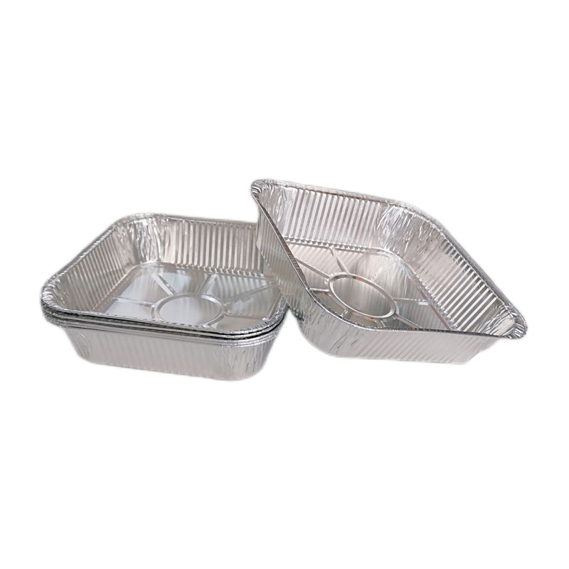 Casseroles carrées de qualité alimentaire en papier d'aluminium 8X8 avec couvercles