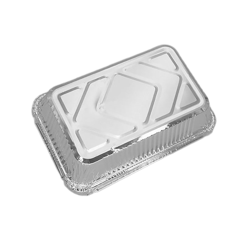 Petite plaque de cuisson rectangulaire recouverte de papier d'aluminium de 750 ml