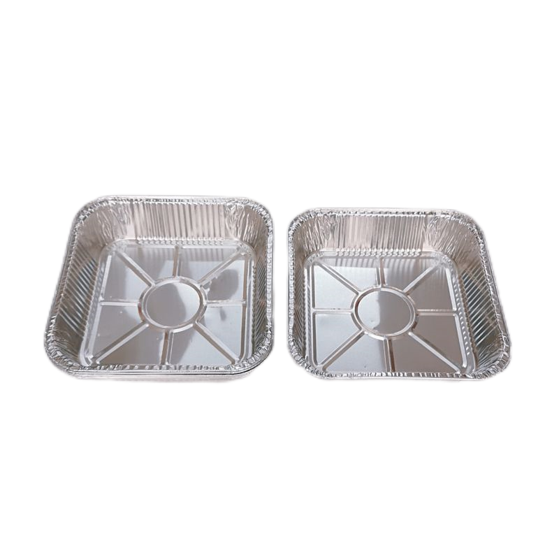 Casseroles carrées de qualité alimentaire en papier d'aluminium 8X8 avec couvercles