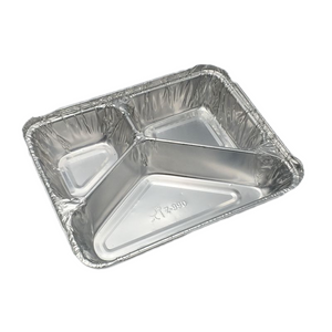 Boîte à lunch à emporter en aluminium en aluminium à 3 compartiments 