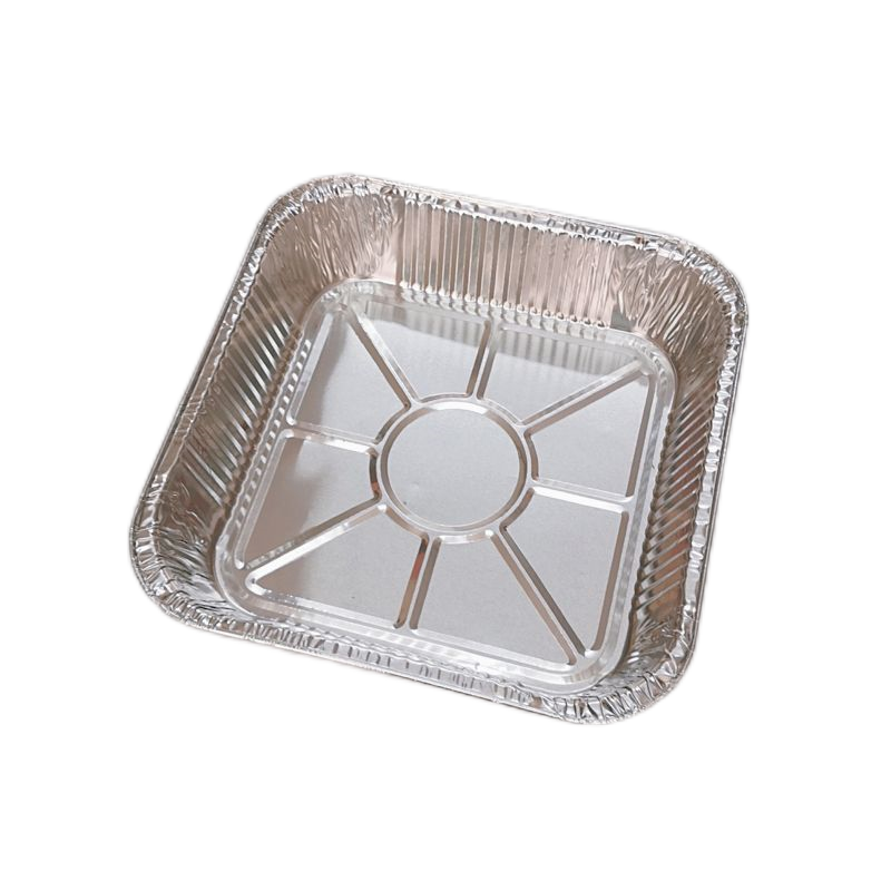 Casseroles carrées de qualité alimentaire en papier d'aluminium 8X8 avec couvercles