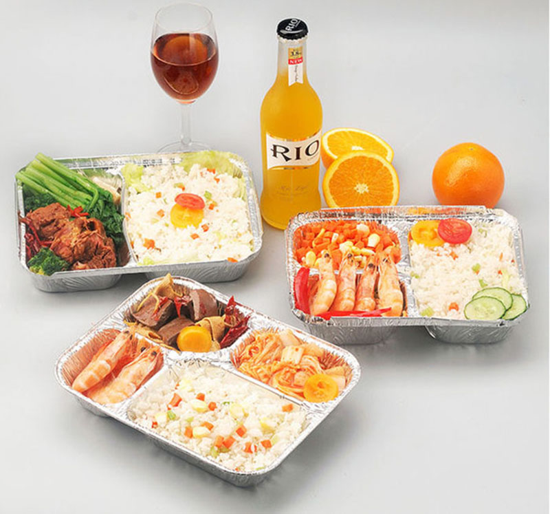 Plaque de papier d'aluminium multi-grille à 3 compartiments