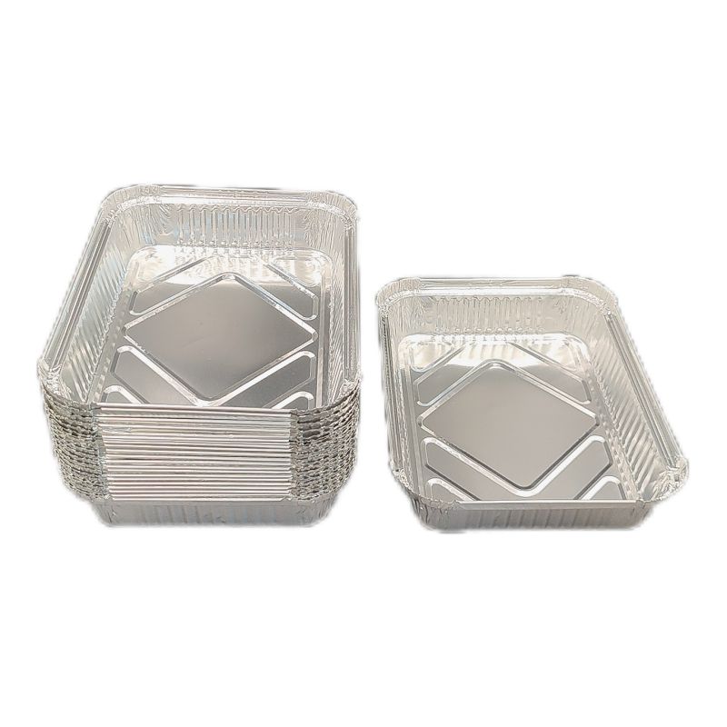 Casserole jetable de catégorie comestible de plateau rectangulaire du papier d'aluminium 900ml