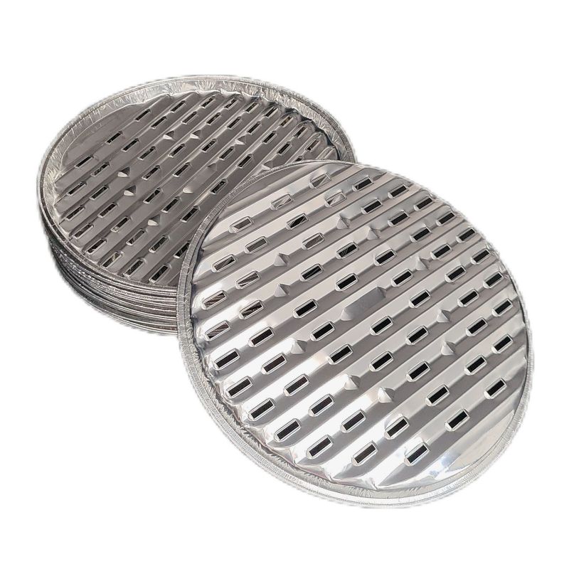 Plateaux ronds de Brolier de casserole d'égouttement de gril de papier d'aluminium pour camper