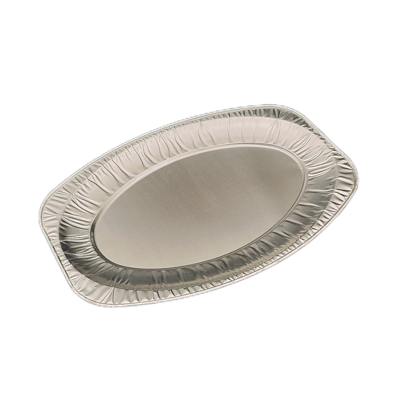 Plat de poisson en aluminium jetable ovale de casseroles en papier d'aluminium