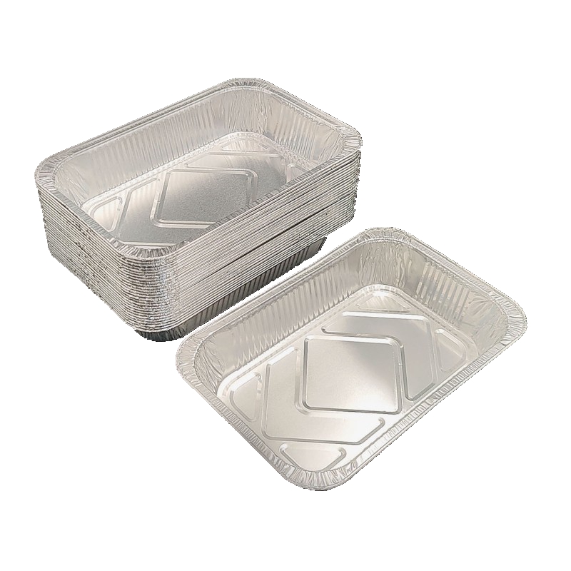 Plateau de stockage de nourriture de casseroles en aluminium jetables carrées de 750 ml