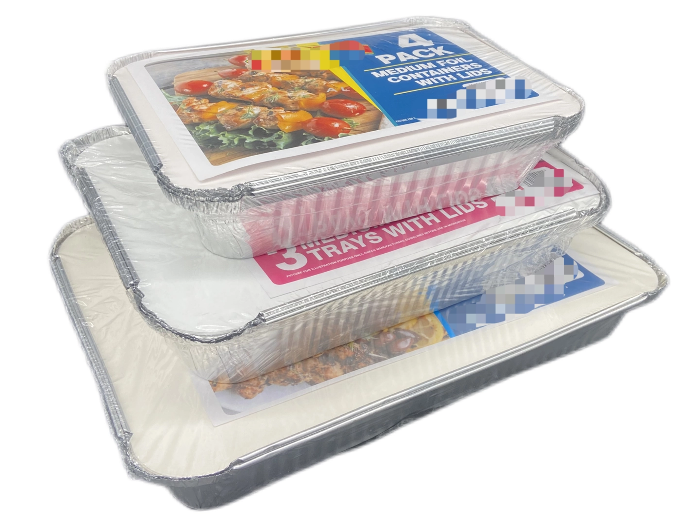 Conteneurs à emporter en aluminium avec couvercles sécurisés