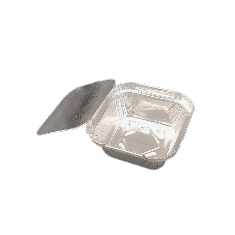 Mini support carré de pouding de plateaux de gâteau du papier d'aluminium 120ml