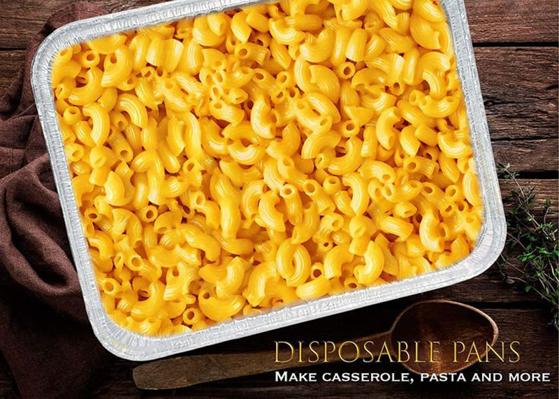 Plateau &agrave; p&acirc;tes jetable en aluminium