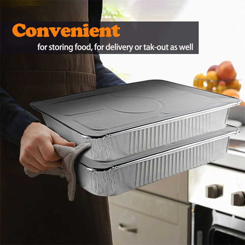 Casseroles extra larges en aluminium robuste de 5 000 ml, demi-taille