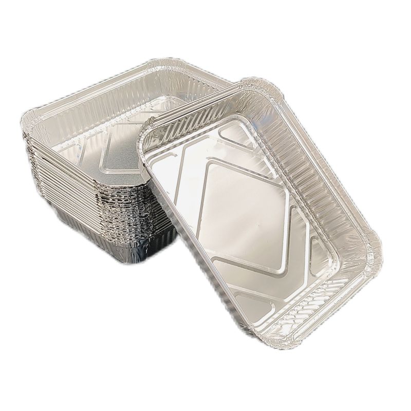 Casserole jetable de catégorie comestible de plateau rectangulaire du papier d'aluminium 900ml