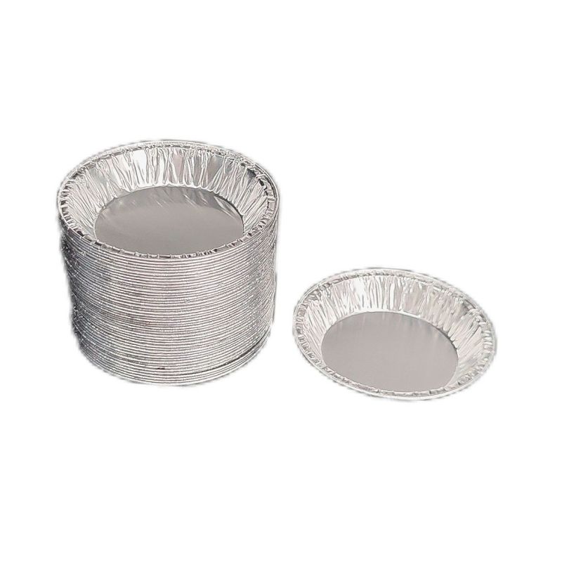 Petit plateau jetable rond de muffin de papier d'aluminium de 4 pouces