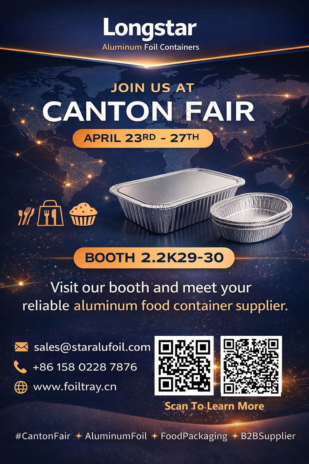 Rencontrez-nous à la Foire de Canton 2026 - Fabricant de conteneurs en papier d'aluminium