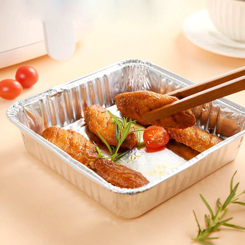 Pas de qualité alimentaire en aluminium carré en aluminium carré avec couvercles