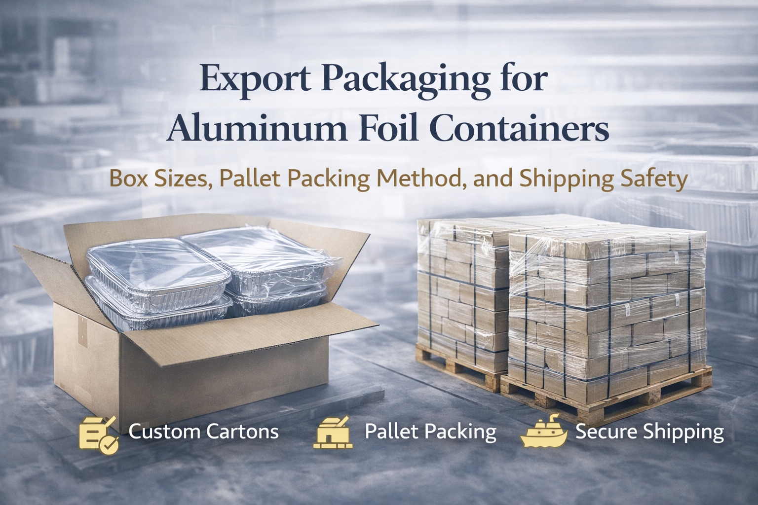 Emballage d'exportation pour conteneurs en papier d'aluminium