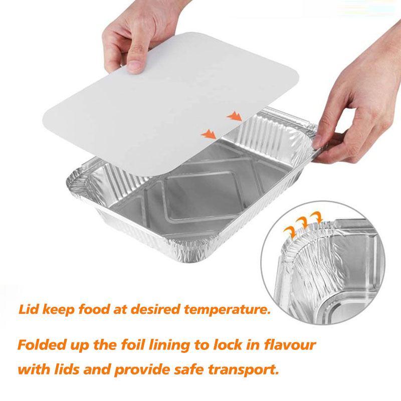 1000 ml de feuille de papier d'aluminium rectangulaire Dishware jetable
