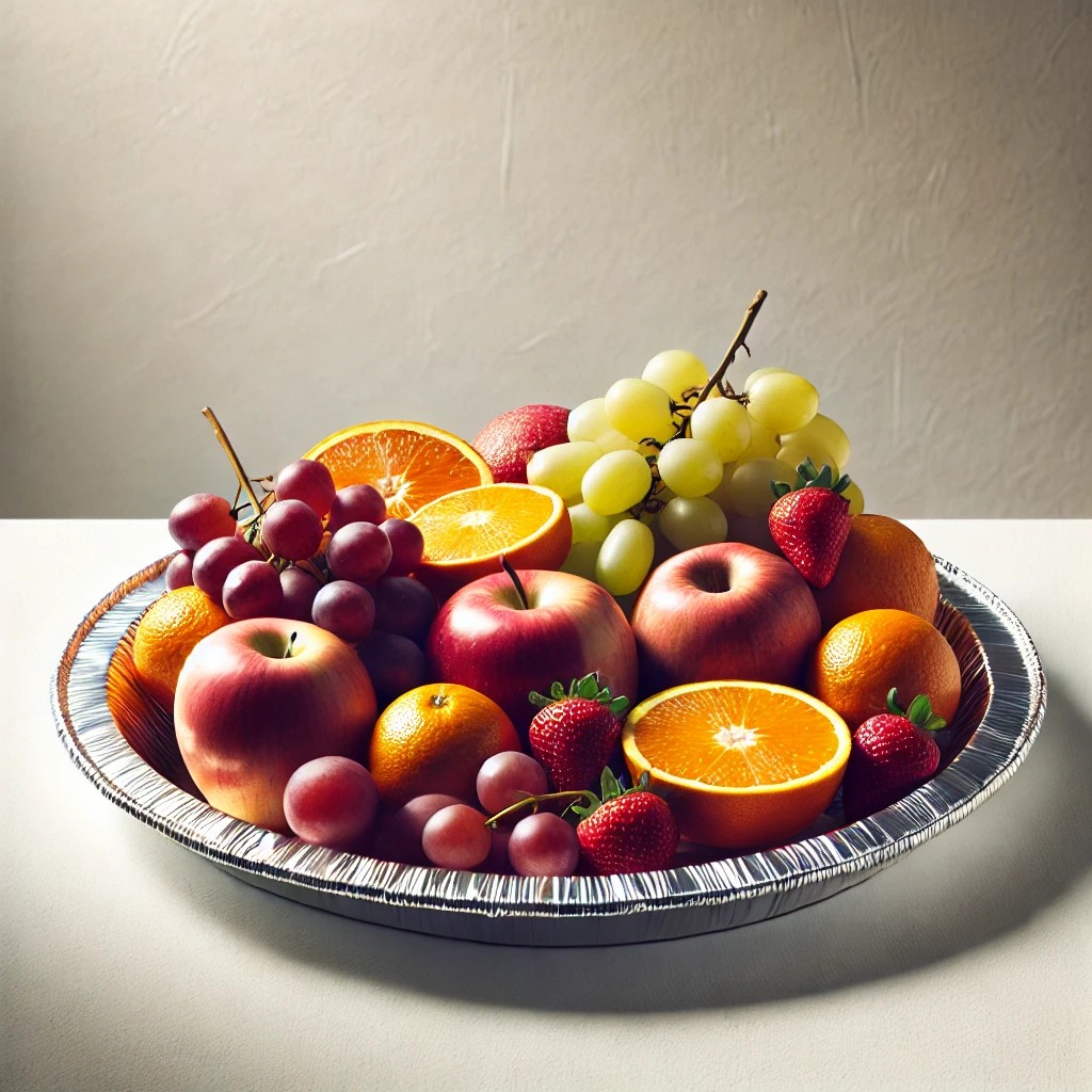 plaque de fruits en feuille
