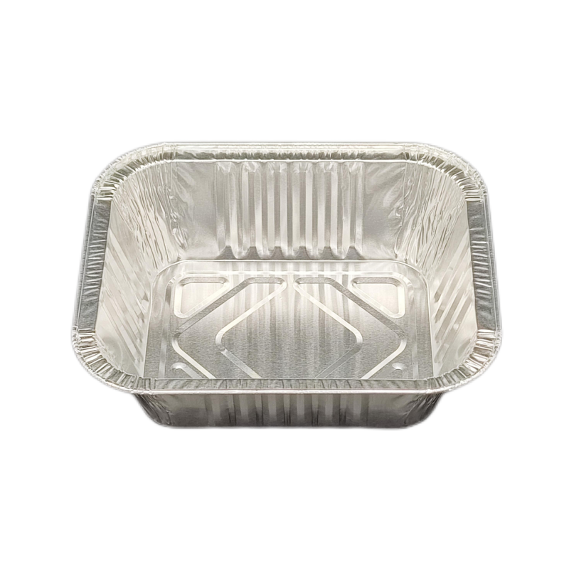 Plateau alimentaire rectangulaire en papier d'aluminium de 500 ml