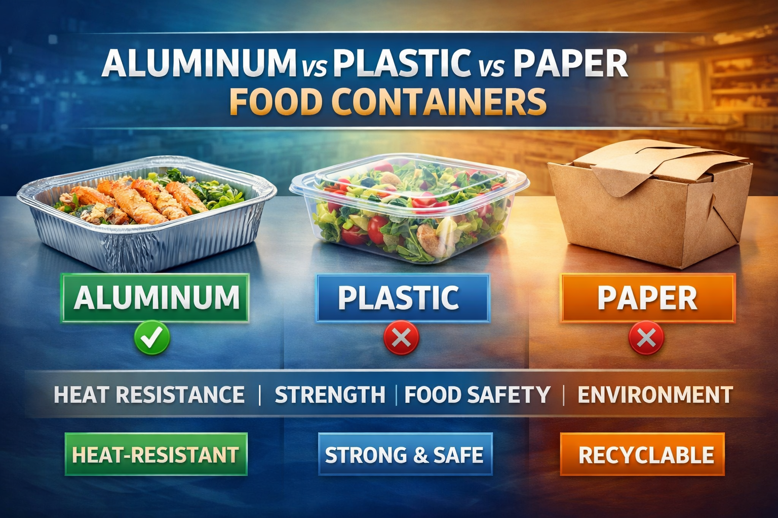 Contenants alimentaires en aluminium, en plastique ou en papier : quel est le meilleur pour votre entreprise ?