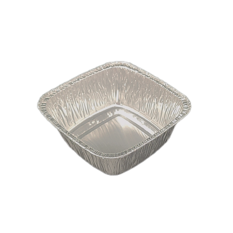 Bol à gâteau carré en aluminium de 250 ml - vaisselle de table en papier d'aluminium