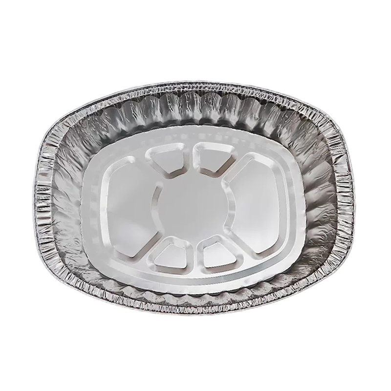 Dinde rôtie de Thaksgiving de casserole ovale extra large de papier d'aluminium profond de 7000 ml