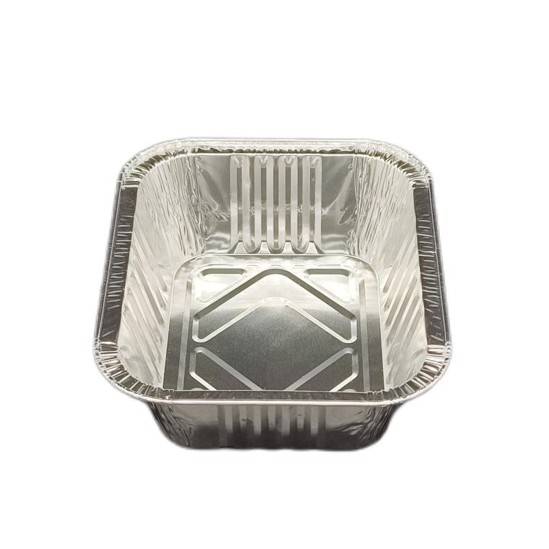 Plateau alimentaire rectangulaire en papier d'aluminium de 500 ml