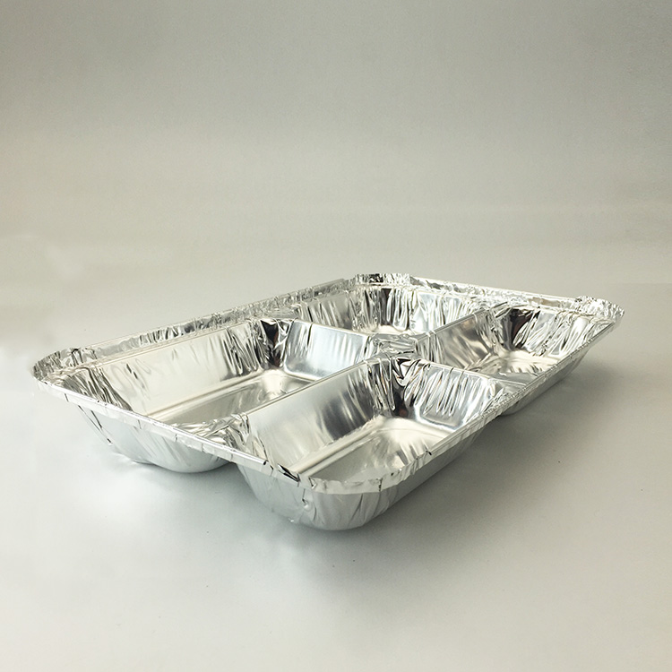 Boîte à lunch en aluminium à quatre compartiments de grande capacité
