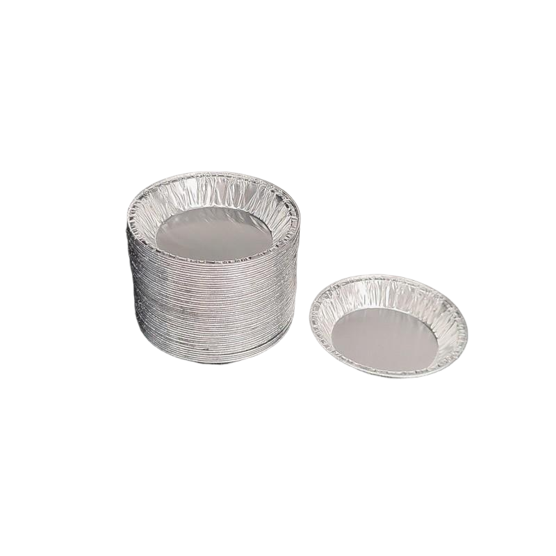 4 pouces petit plateau à muffins en aluminium jetable rond