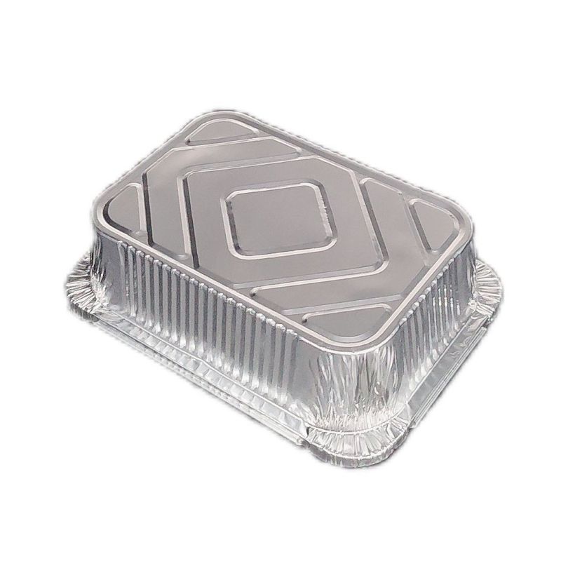 Vaisselle carrée de catégorie comestible d'aluminium d'approfondissement de 1850ml