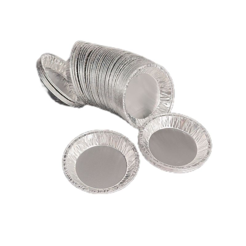 Petit plateau jetable rond de muffin de papier d'aluminium de 4 pouces