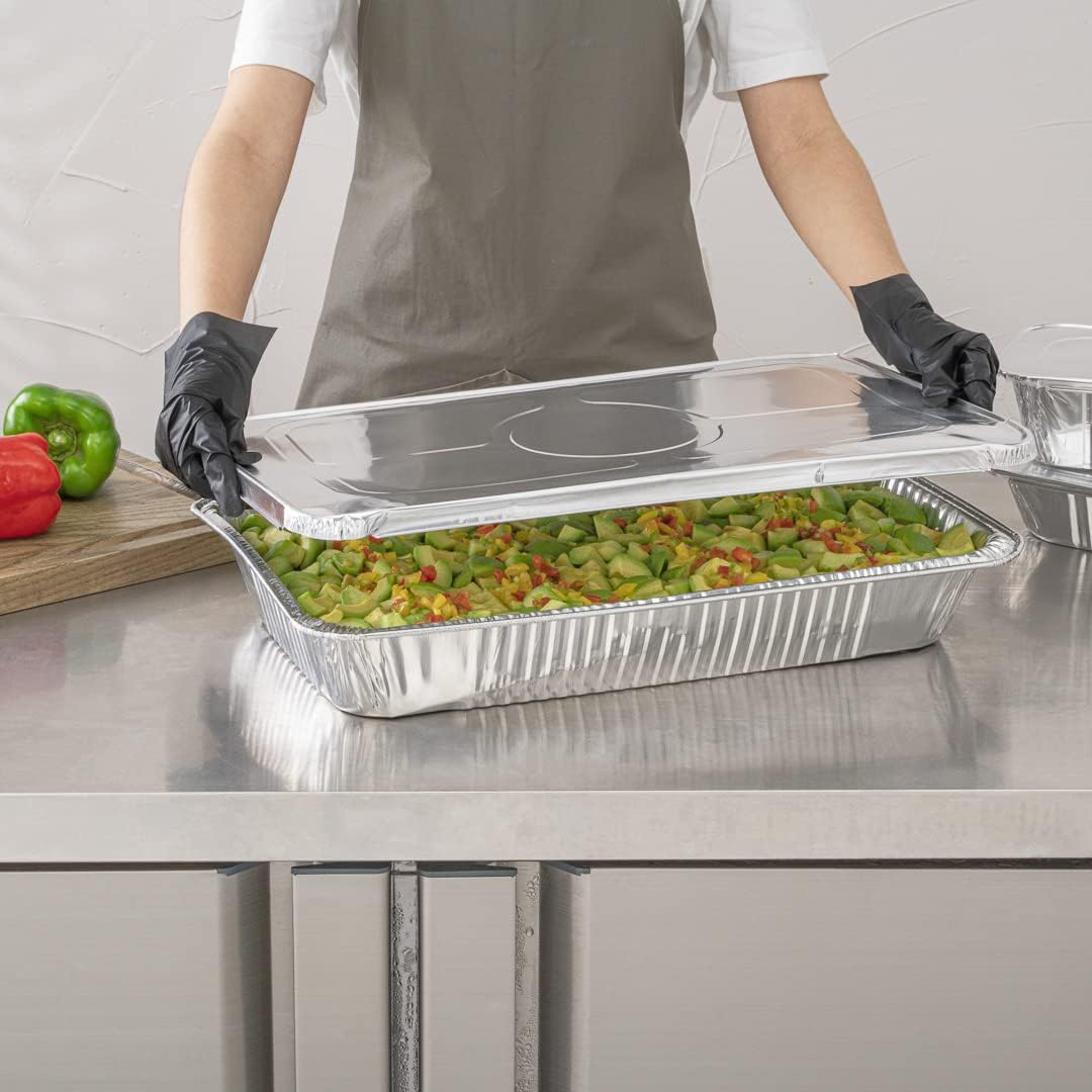 Extra large 6500 ml plateau de four en aluminium avec couvercle, durable