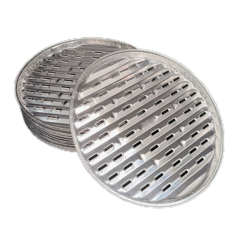 Plateaux ronds de Brolier de casserole d'égouttement de gril de papier d'aluminium pour camper