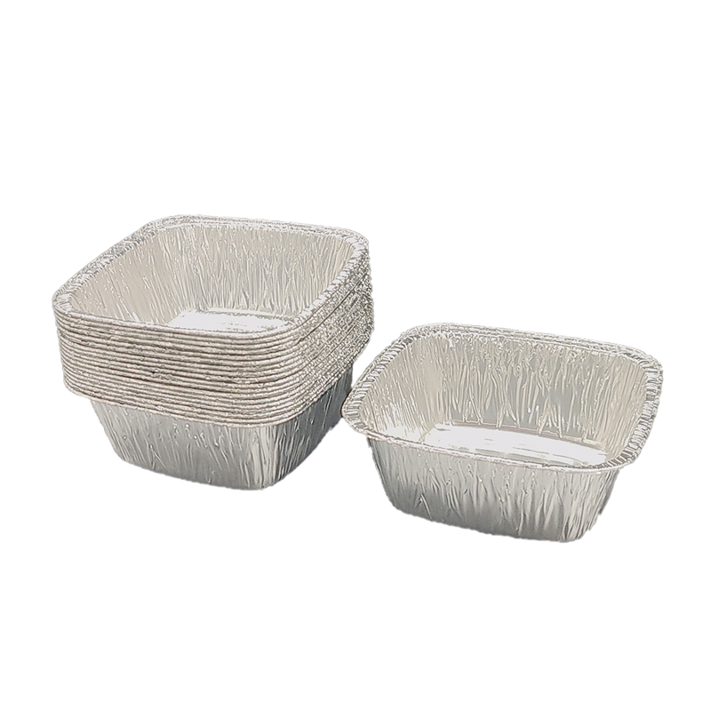 Bol à gâteau carré en aluminium de 250 ml - vaisselle de table en papier d'aluminium