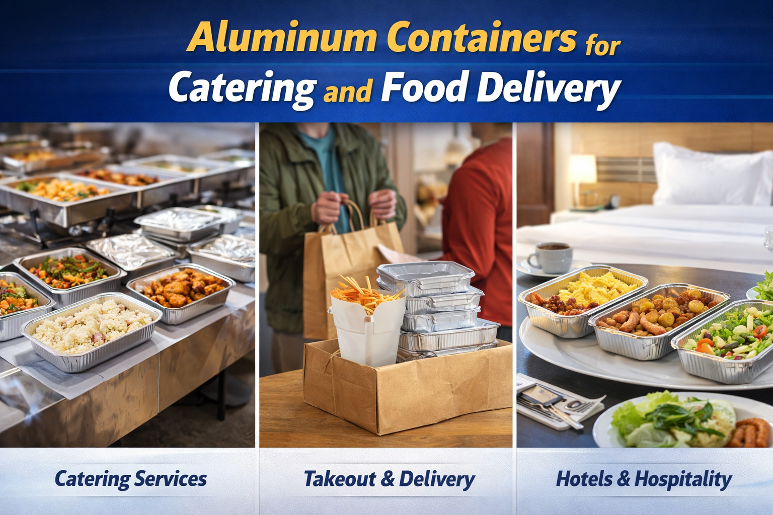 Conteneurs en aluminium pour la restauration et la livraison de nourriture