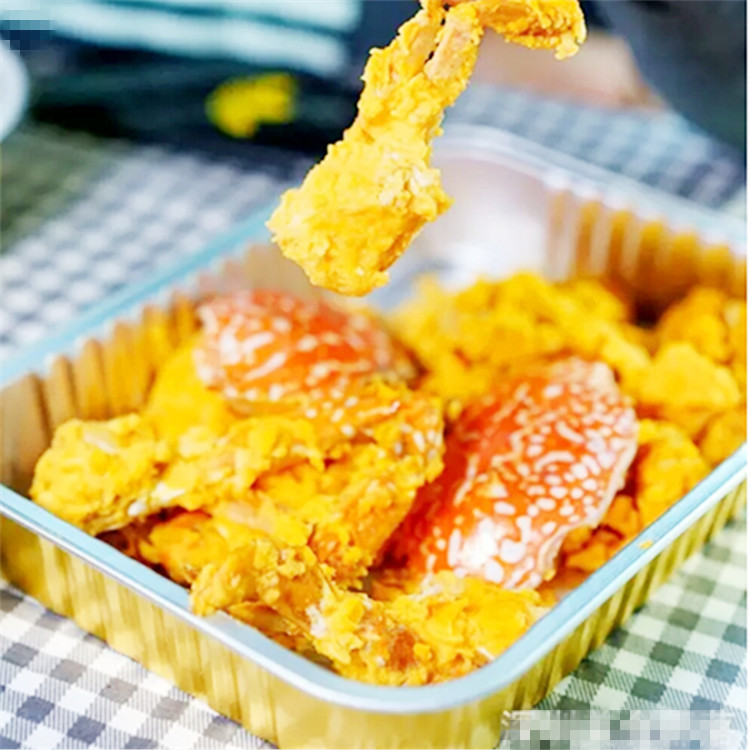 casserole à emporter jetable de couverts en aluminium scellables de l'or 1050ml