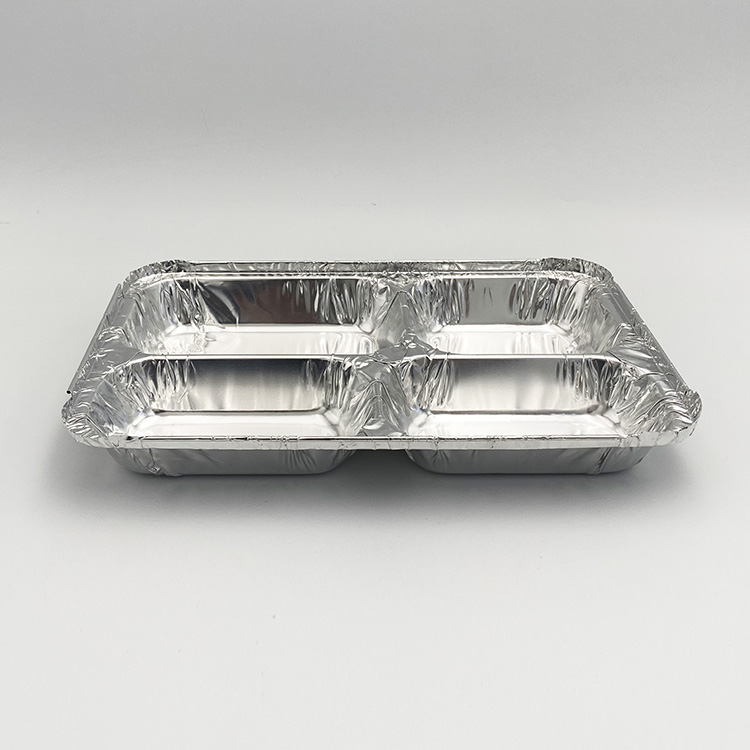 Boîte à lunch en aluminium à quatre compartiments de grande capacité