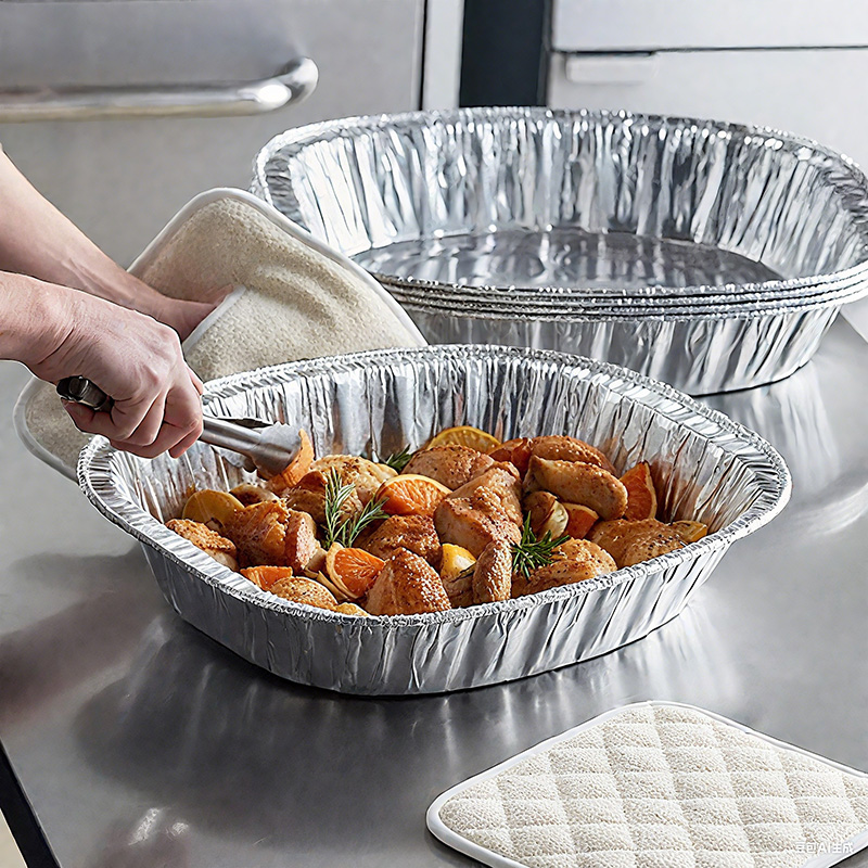 Rôtir de rôtissage d'aluminium ovale en aluminium ovale extra-large pour la dinde